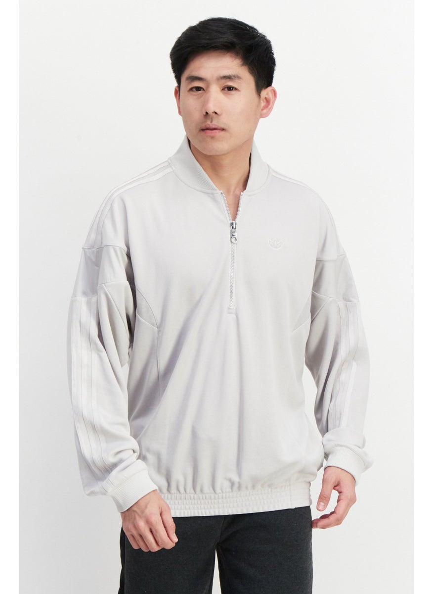 adidas Originals Men Sportswear Fit Long Sleeve Training Sweatshirts, Light Grey  - Image 1
