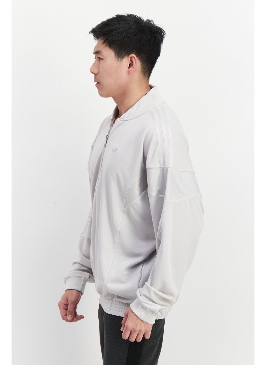 adidas Originals Men Sportswear Fit Long Sleeve Training Sweatshirts, Light Grey  - Image 3