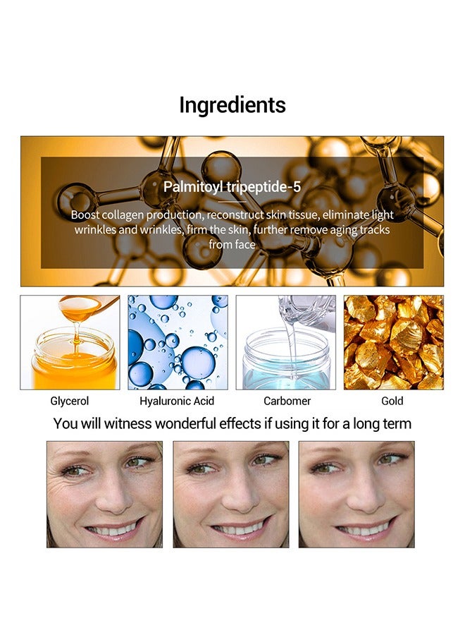 LANBENA 24K Gold Peptide Serum，Easilydays Face Peptides Serum Oil For Skin Lift Firming Care+Eliminate Fine Lines+Moisturizing 15ml - Image 3