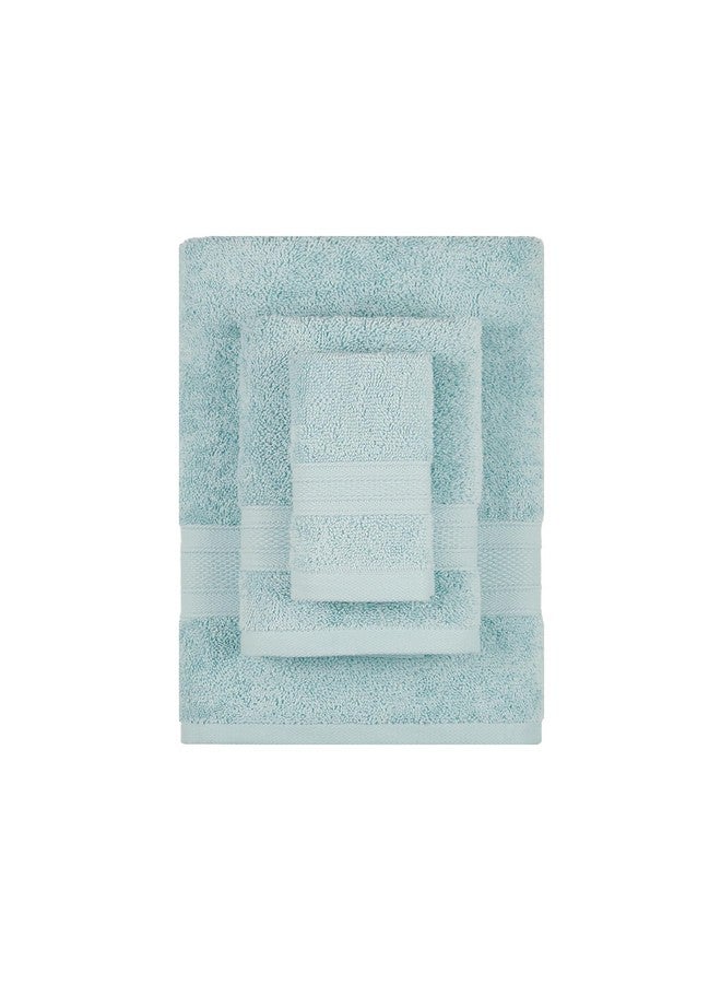 Trident منشفة تريداينت سوفت كومفورت إير الغنية للاستحمام، منشفة قطن 100%، فائقة النعومة، عالية الامتصاص، مجموعة من 3 قطع، 500 غم - أزرق نيل - Image 3