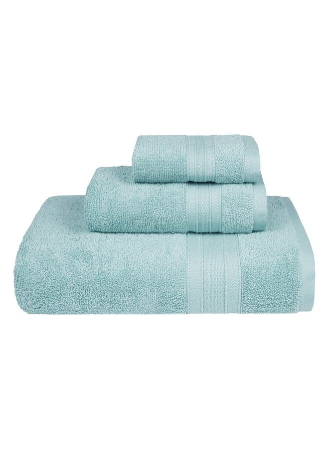 Trident منشفة تريداينت سوفت كومفورت إير الغنية للاستحمام، منشفة قطن 100%، فائقة النعومة، عالية الامتصاص، مجموعة من 3 قطع، 500 غم - أزرق نيل - Image 1