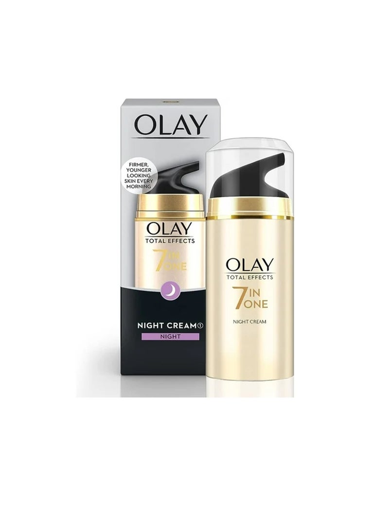 Olay Total Effects 7 in One Night Cream Firming Facial Moisturizer Treatment Anti-aging 50g - Image 1
