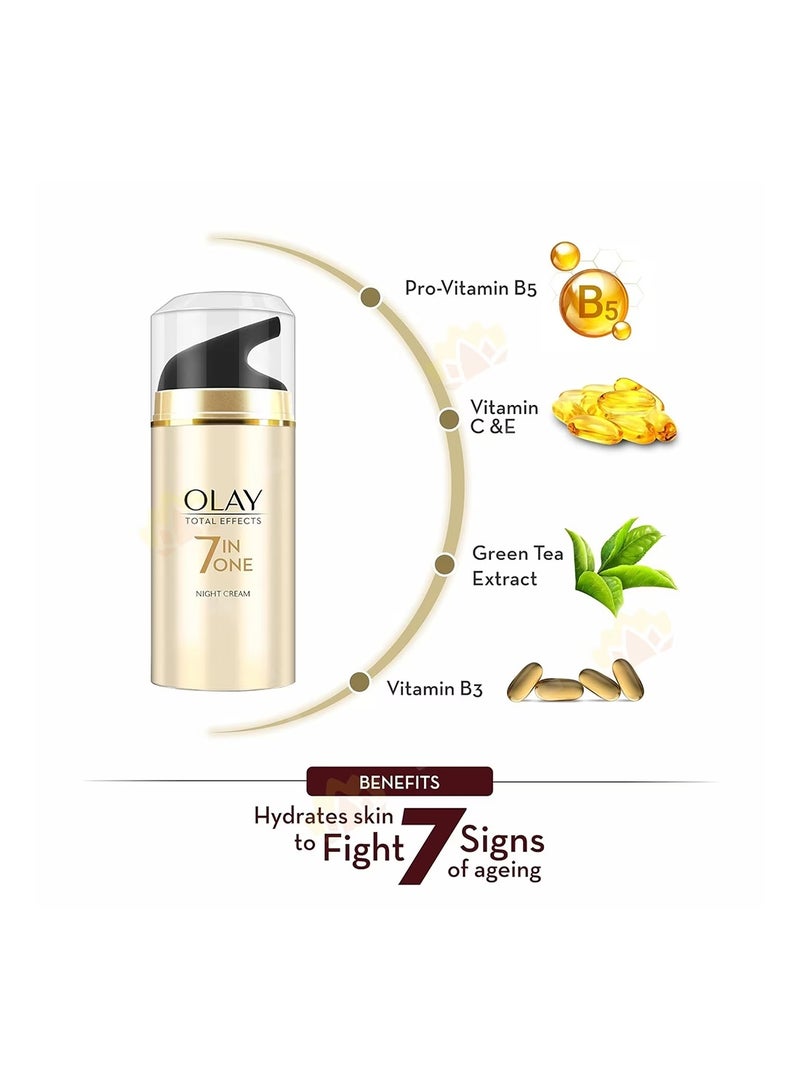 Olay Total Effects 7 in One Night Cream Firming Facial Moisturizer Treatment Anti-aging 50g - Image 3