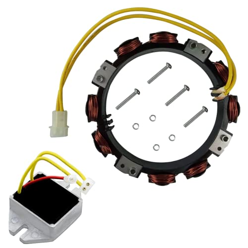 Cylinman 592830 Stator Alternator with 845907 Voltage Regulator Fit for 394890 393374 691185 696458 691064 John D D150 D170 GT235 S2546 S2046 SST18 X330 Z225 Z465 Z625 Z665 Cub GMT085 Lawn Mower - Image 1