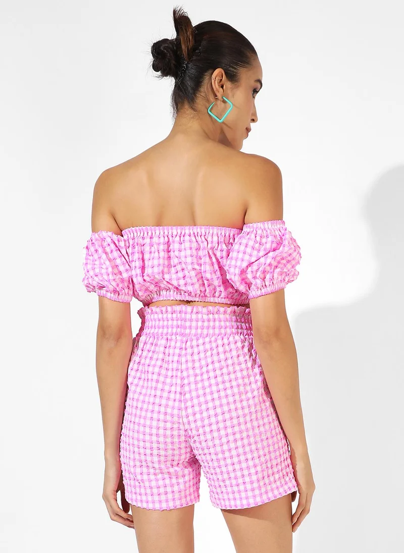 PINACOLADA Women's Taffy Pink Gingham Co-Ord Set