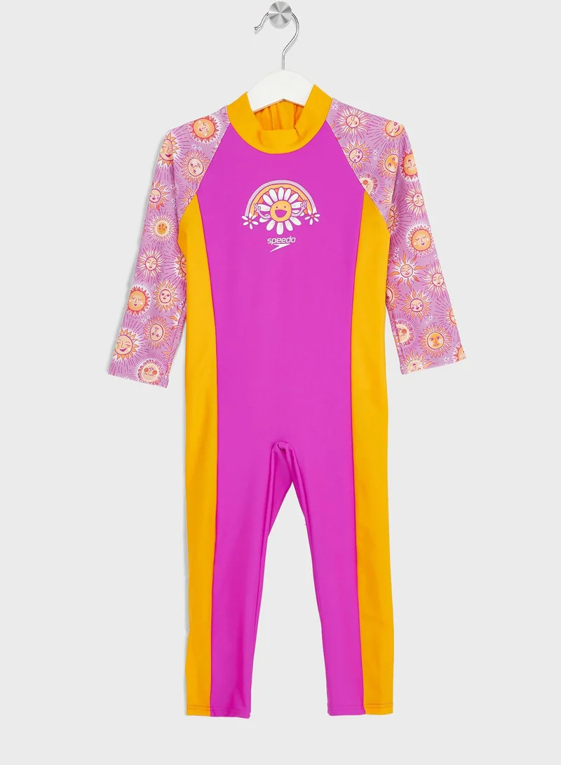 speedo Printed Logo All-In-One Swimsuit