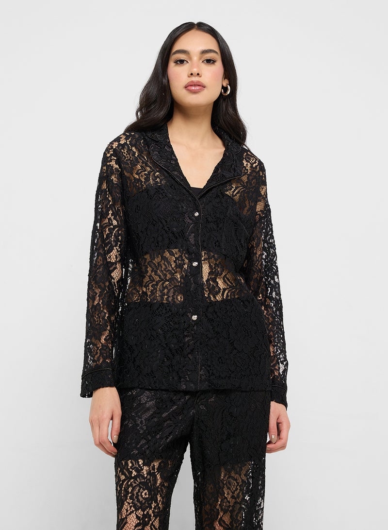 Ginger Lace Shirt & Pant Coord Set  - Image 3