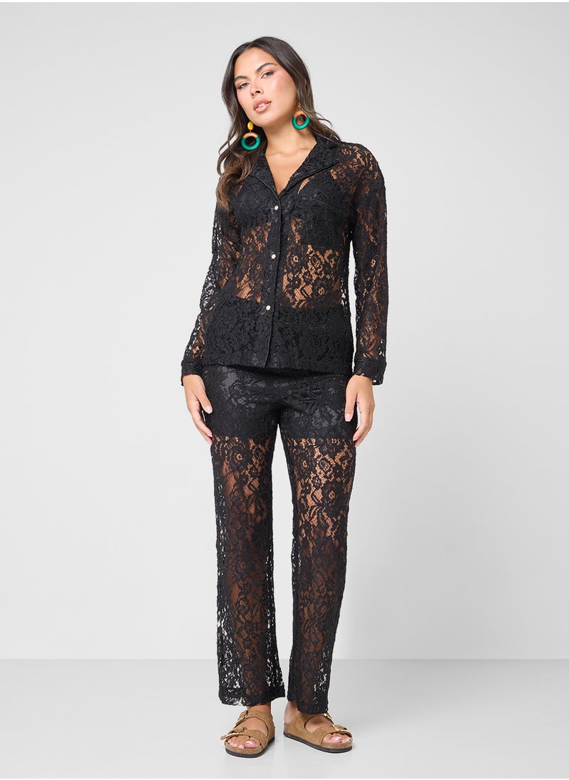 Ginger Lace Shirt & Pant Coord Set  - Image 5