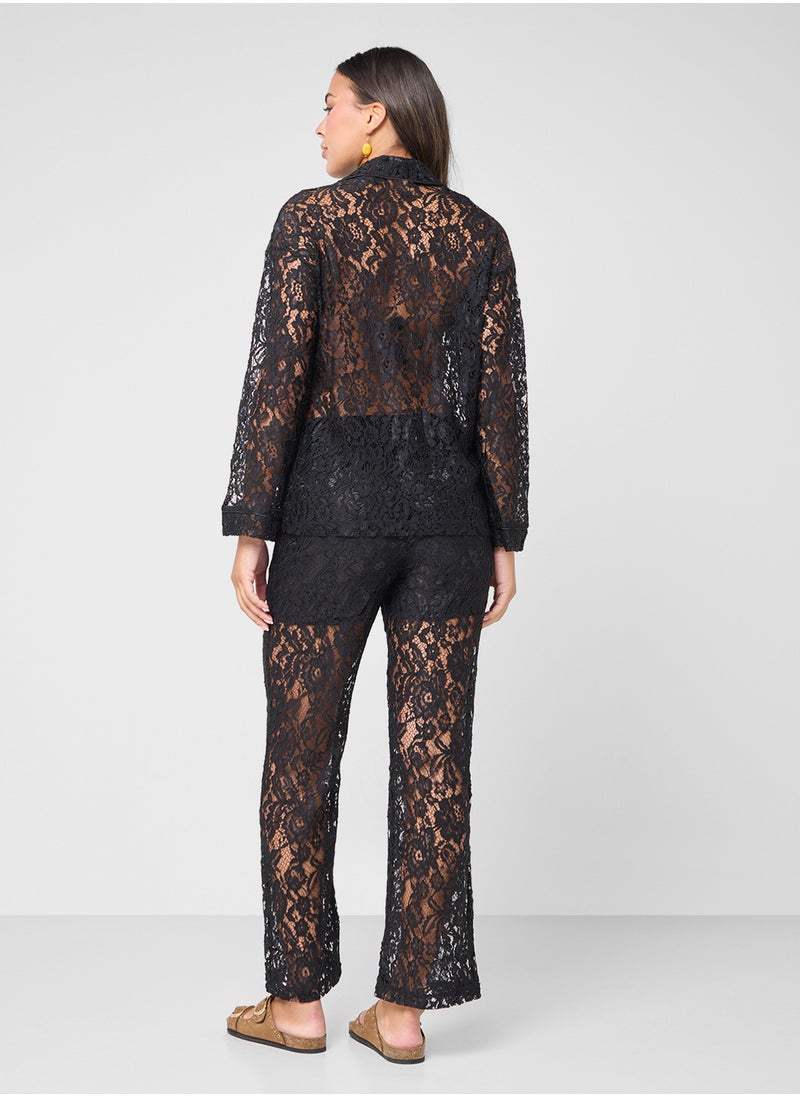 Ginger Lace Shirt & Pant Coord Set  - Image 2