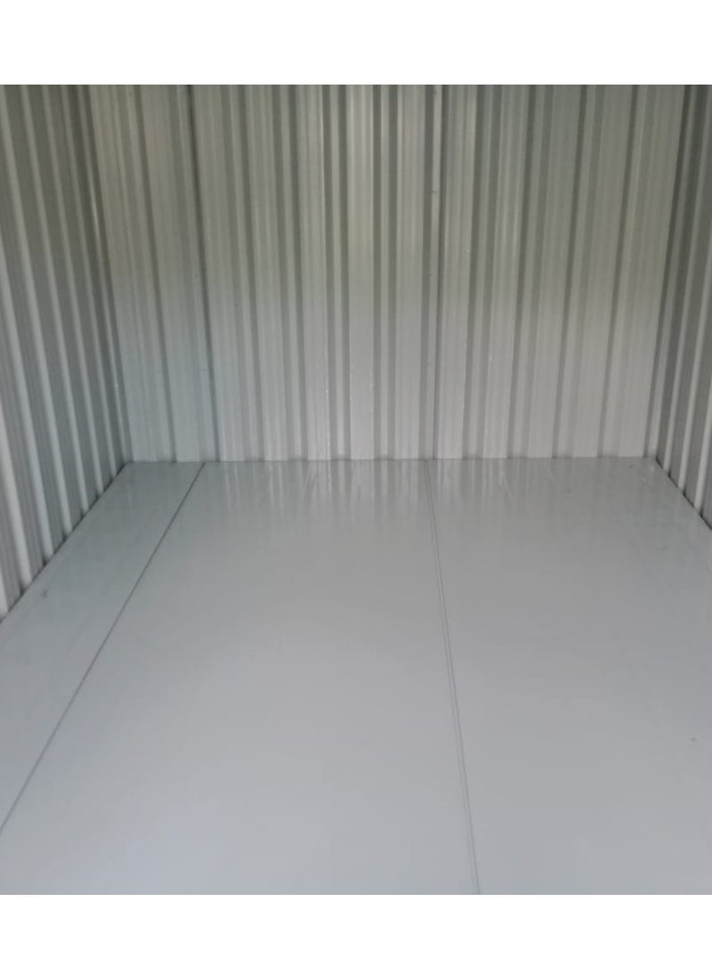 GARDEN STORAGE SHED with Hut and Base | Galvanized Metal| Spacious 205cm L x 205cm W x 205cm H | Secure and Durable | Lockable Design | Rust and Water-Resistant/Sliding door