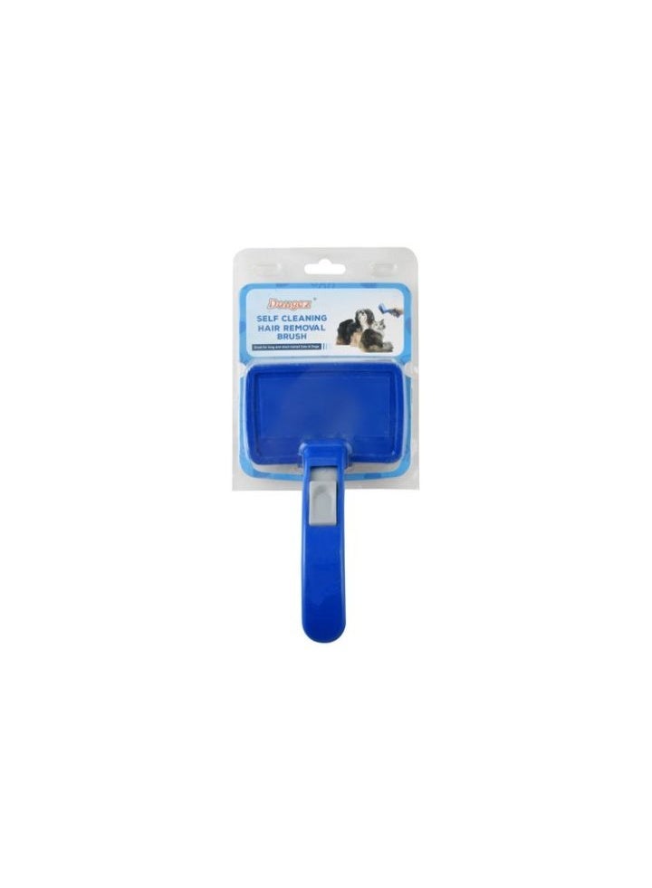 Self Cleaning Pet Grooming Brush for Cats & Dogs Blue