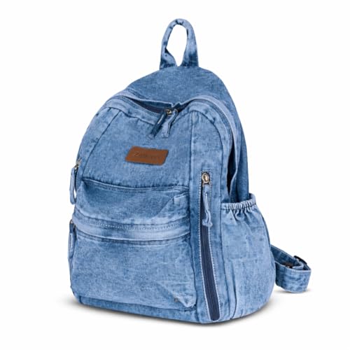 ZAINTO Denim Backpacks for men and women Stylish Outdoor Travel bag with Multi-Compartment Design - Washable. Eco-Friendly, Stylish, Durable Recycled & Upcycled Backpack|3 Compartments 25 liters - Image 4