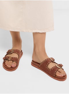 Eyelet Detail Double Strap Flat Sandal - pzsku/Z28E4FE4DDBE363F04A04Z/45/_/1728371906/fb37d235-82d1-4d82-8488-c44aaad0af34