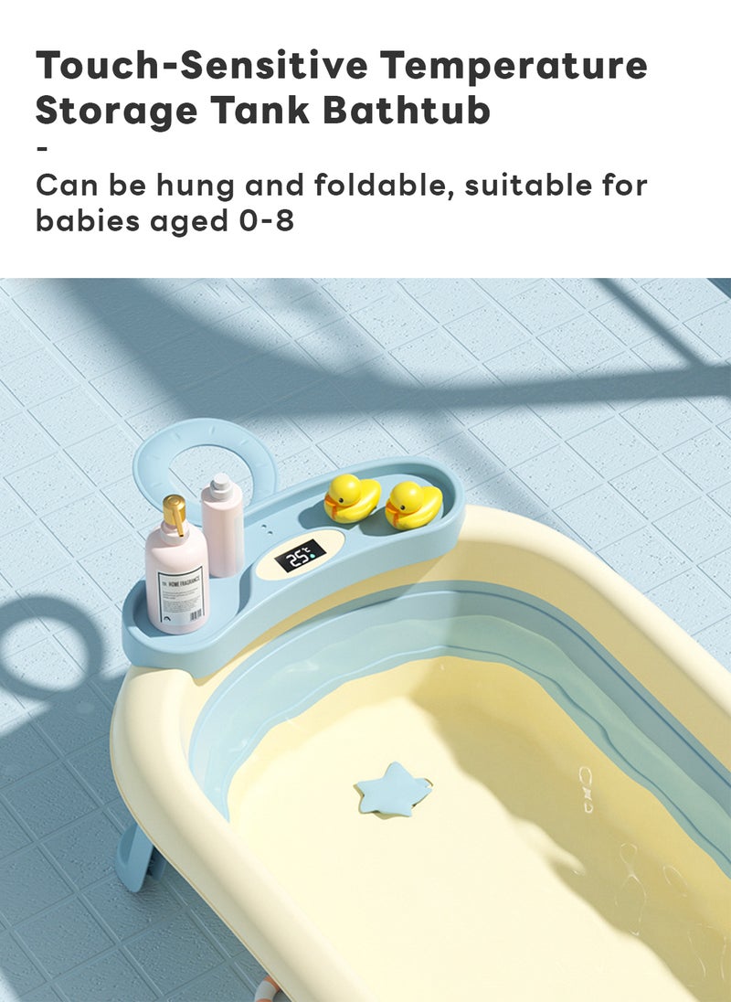 Sharpdo Folding Baby Bathtub with Temperature Sensor and Bath Mat - Image 5