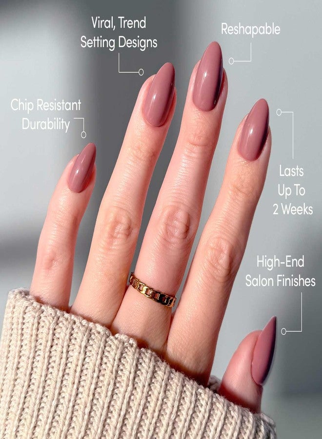 Glamnetic Press On Nails - Short Almond Fake Nails, Muted Mauve Purple Nails, Mauve Obsession | 15 Sizes - 30 Nail Kit with Glue - Image 3