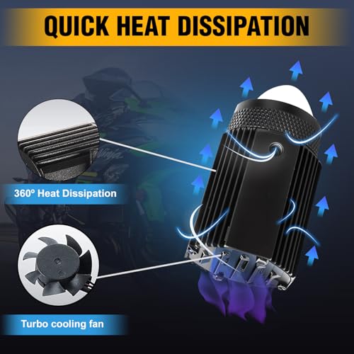 OTO2EYE Original Imported Mini Driving Fog Led Light Dc Power 12V-24V 40W Universal For All Motorcycle, Scooty, Cars, Projector Light White And Yellow (Pack Of 2, Switch) - Image 3