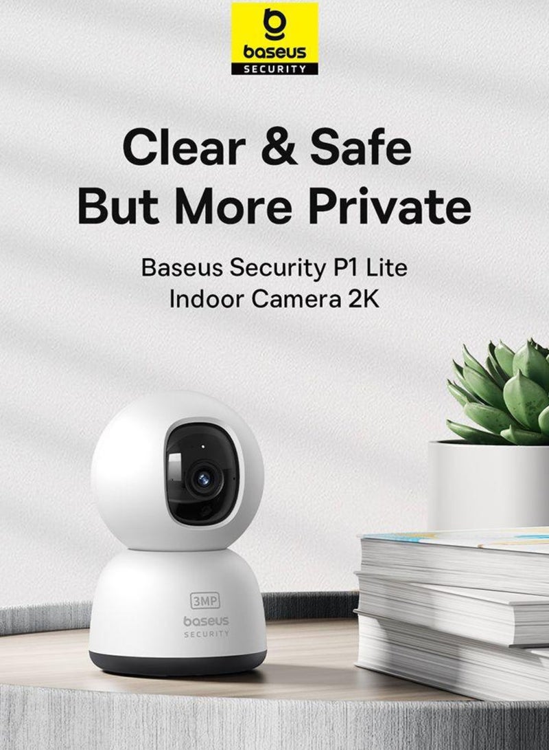 Baseus Baseus P1 Lite 2K Surveillance Camera, 360° Rotation with 8x Digital Zoom & Motion Detection, Indoor Camera, White  - Image 1