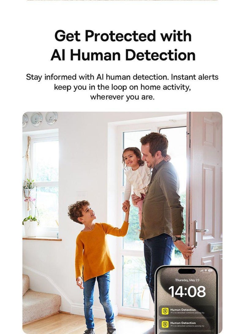 Baseus Baseus P1 Lite 2K Surveillance Camera, 360° Rotation with 8x Digital Zoom & Motion Detection, Indoor Camera, White  - Image 4