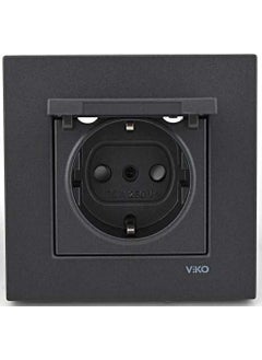 Viko Novella Smoked Covered Child Protected Grounded Socket with Frame  - Image 1