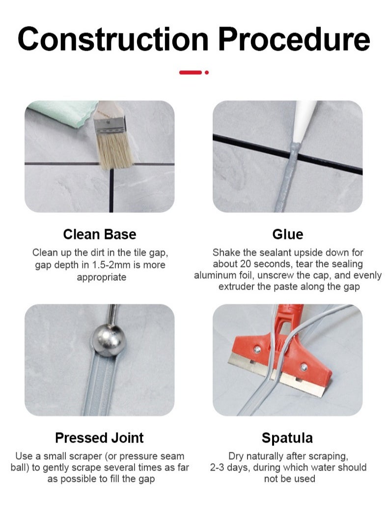 ASHILE - Tile Beform - White Grout Tiling Tile Repair Tile Gap Refill Agent Tile Reform Coating Mold Cleaner Tile Sealer Repair Glue 150ML - Image 1