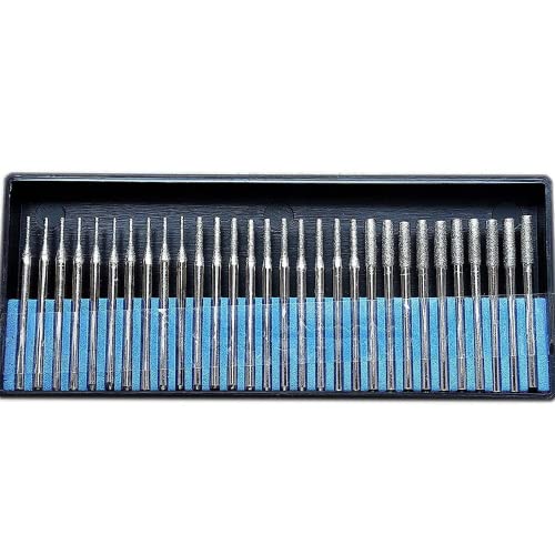 Drilax Diamond Drill Bits for Stone – 30-Piece Set (1mm, 2mm, 3mm) for Glass, Gemstones & Jewelry – 1/8-Inch Shank Compatible with Dremel Rotary Tools – Jewelry Making Supplies & Lapidary Kit - Image 1