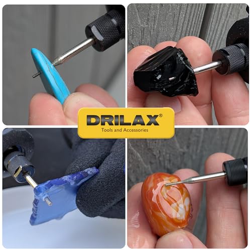 Drilax Diamond Drill Bits for Stone – 30-Piece Set (1mm, 2mm, 3mm) for Glass, Gemstones & Jewelry – 1/8-Inch Shank Compatible with Dremel Rotary Tools – Jewelry Making Supplies & Lapidary Kit - Image 2