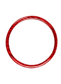 Car Carbon Fiber Steering Wheel Decorative Sticker for Mazda 3 Axela 2017-2018, Left and Right Drive (Red)