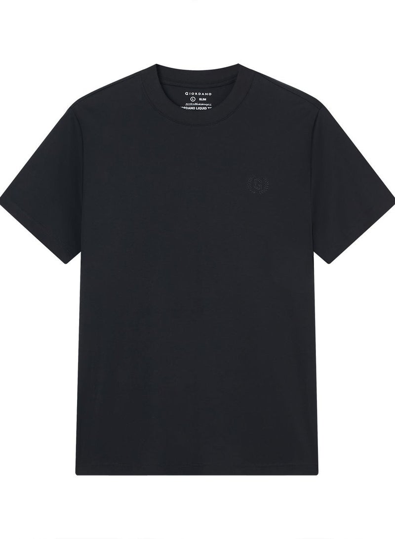 GIORDANO تي شيرت قطن بقلنسوة ضيق للرجال بلمسة سائلة - Image 3