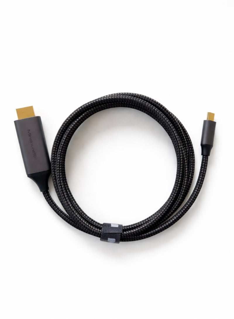 مينديبوريت كابل Mindpure من USB C إلى HDMI بطول 1.5 متر (4K@60Hz)، متوافق مع ثندربولت 4/3، كابل Type C إلى HDMI 2.0 مضفر، متوافق مع آيفون 17 و16 برو ماكس، ماك بوك، آيباد، وجالاكسي S25 - Image 2