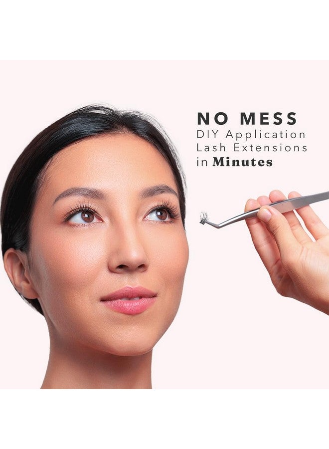 Silly George Pop-On Lashes - DIY 1-Step Pre-Glued Faux Eyelash Clusters, Natural Look Extensions, Black - Blush, 5-7 Pair Set, Pack of 60 Clusters - Image 1