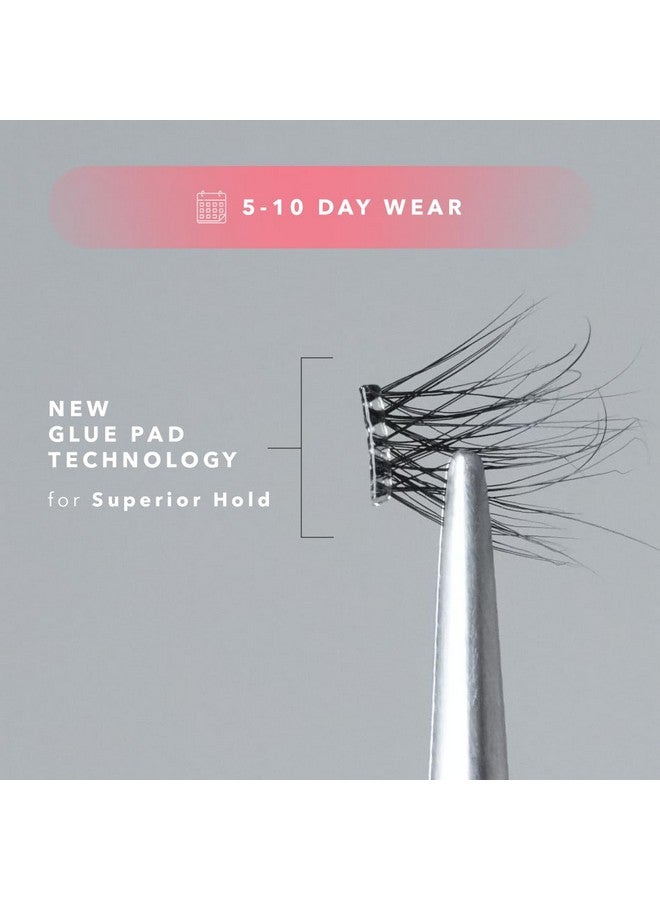 Silly George Pop-On Lashes - DIY 1-Step Pre-Glued Faux Eyelash Clusters, Natural Look Extensions, Black - Blush, 5-7 Pair Set, Pack of 60 Clusters - Image 3