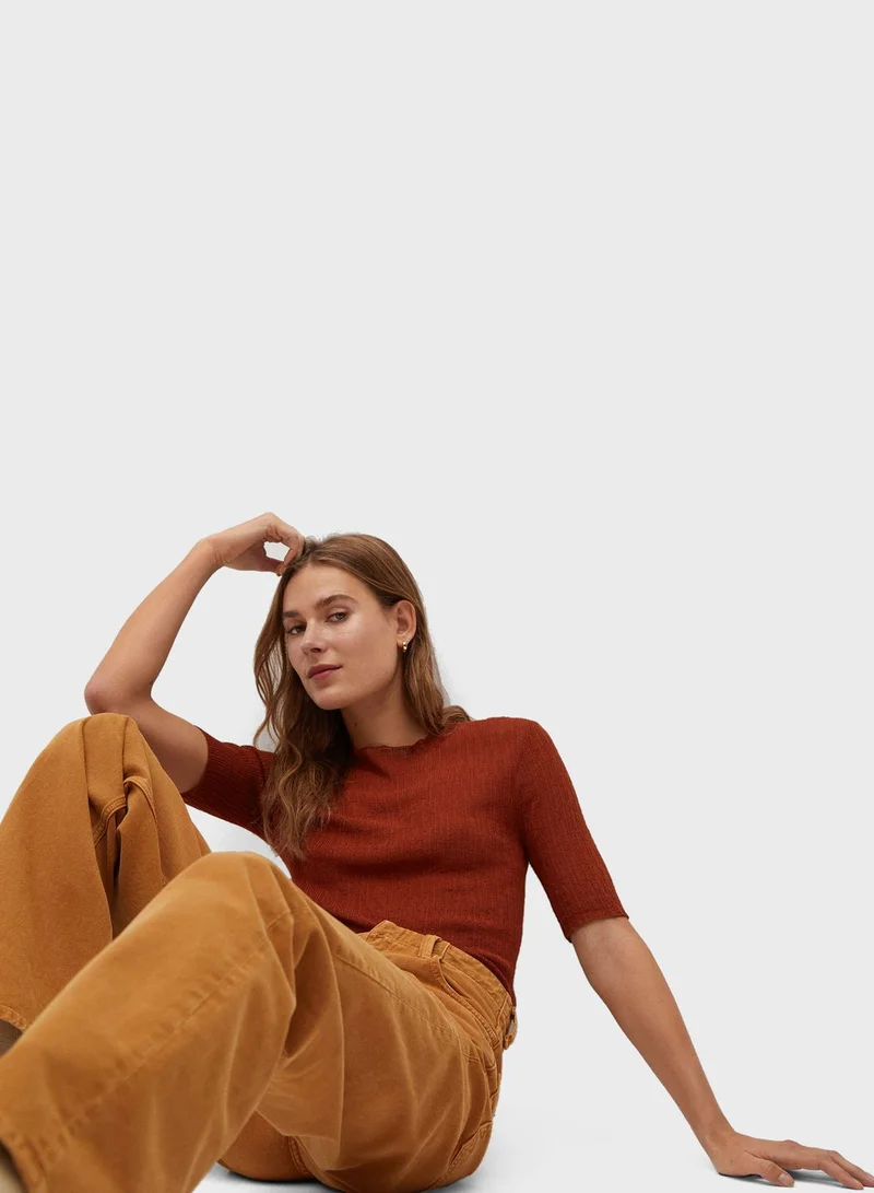 MANGO Textured T-Shirt