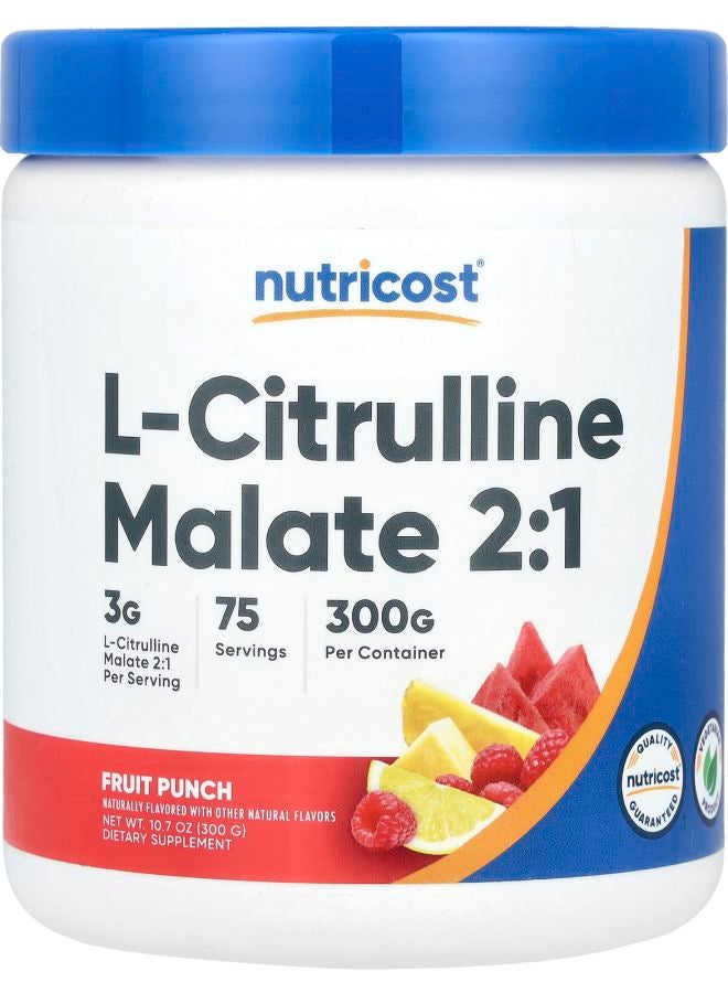 Nutricost LCitrulline Malate 2:1 Fruit Punch  10.7 oz (300 g)
