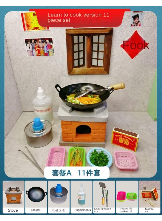 Bluejw Shake The Sound Of Brushed Rice Cake Shake The Sound Of Live Rice Cake Mini Kitchenette Real Cooking Kitchen Creative Food Play Creative Gift - Image 1