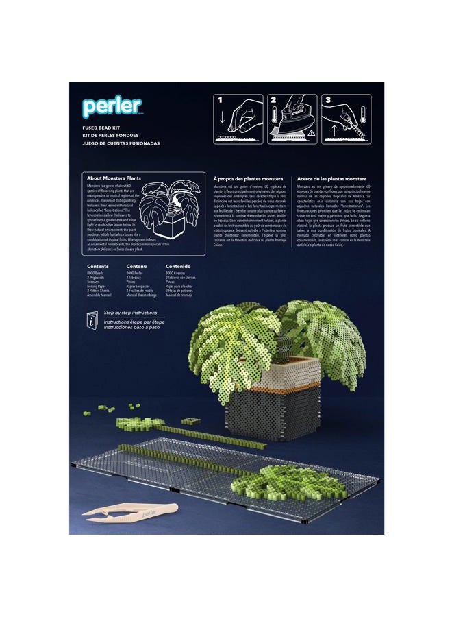 Perler 80-57234 Monstera Plant 3D Fused Bead Craft Activity Kit, Multicolor, 8007 Pieces - Image 3