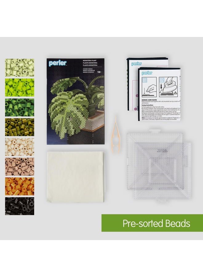 Perler 80-57234 Monstera Plant 3D Fused Bead Craft Activity Kit, Multicolor, 8007 Pieces - Image 4