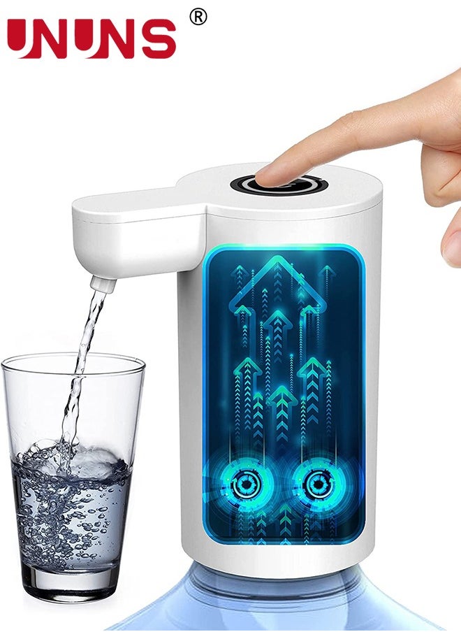 UNUNS Water Bottle Pump,Automatic Off Cold Water Dispenser Pump,For 5-19L Water Bottle Dispenser,Pump Replacement Parts,USB Charging Water Pump,Water Bottle Switch For Universal Bottle-White  - Image 1