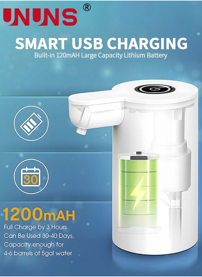 UNUNS Water Bottle Pump,Automatic Off Cold Water Dispenser Pump,For 5-19L Water Bottle Dispenser,Pump Replacement Parts,USB Charging Water Pump,Water Bottle Switch For Universal Bottle-White  - Image 5