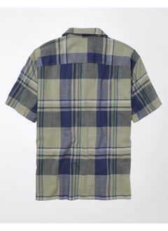 American Eagle AE Plaid Button-Up Poolside Shirt  - Image 4