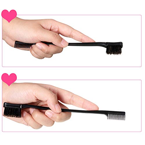 BBTO 10 Pieces Hair Edge Brush Double Sided Control Hair Brush Comb Combo Pack Smooth Comb Grooming, 5 Colors - Image 3
