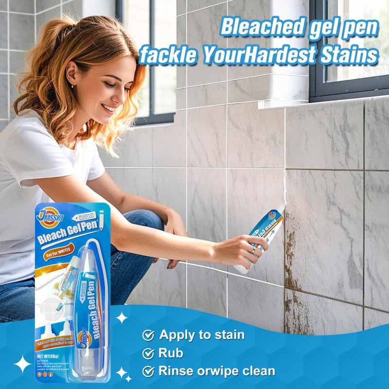 قلم مبيض للملابس، جل مزيل للبقع، قلم مبيض، قلم مزيل للبقع، قلم جل مبيض، تصميم DIY مبيض للملابس، سفر، إزالة البقع على الفور، أبيض لؤلؤي (1.76 أونصة سائلة (عبوة من 1)، ليمون) - Image 5