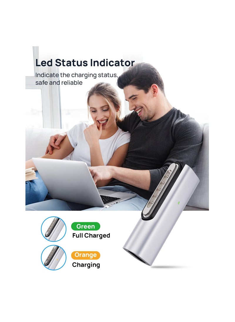 SYOSI 140W PD Quick Charge USB C to Magnetic 3 Adapter, Type-C to Mags 3 Converter with LED Indicator Light, Compatible with MacBook Pro 2024/2023/2021 (M1/M2/M3, 14/16"), MacBook Air (M2/M3), Silver  - Image 5