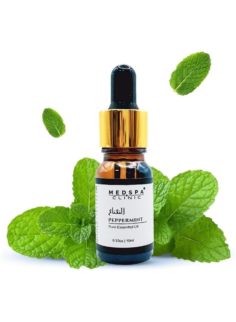 MEDSPACLINIC Pure Peppermint Essential Oil - 100% Natural and Therapeutic Grade - Aromatherapy for Relaxation and Refreshment - 10ml - 0.33oz Bottle - Image 1
