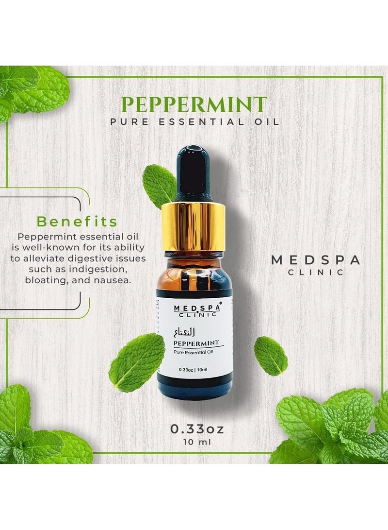 MEDSPACLINIC Pure Peppermint Essential Oil - 100% Natural and Therapeutic Grade - Aromatherapy for Relaxation and Refreshment - 10ml - 0.33oz Bottle - Image 2