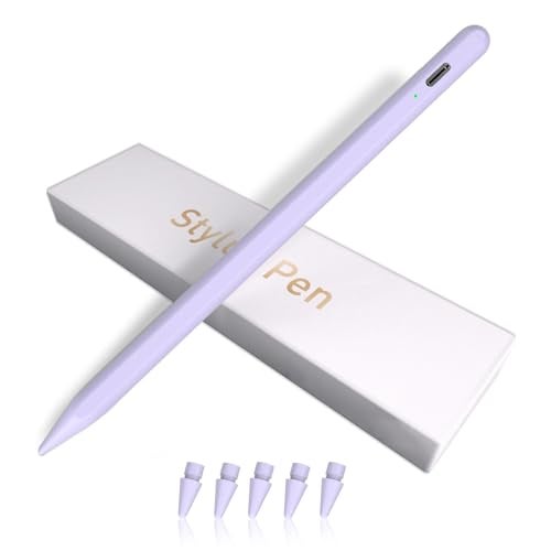 HFENGZN iPad Pencil for 9th & 10th Generation, Fast Charge Stylus Pen for Palm Rejection and Tilt Sensitivity, Compatible with iPad Pro 11/12.9in, Mini 5/6, iPad 6/7/8/9/10, Air 3/4/5 (Purple) - Image 1