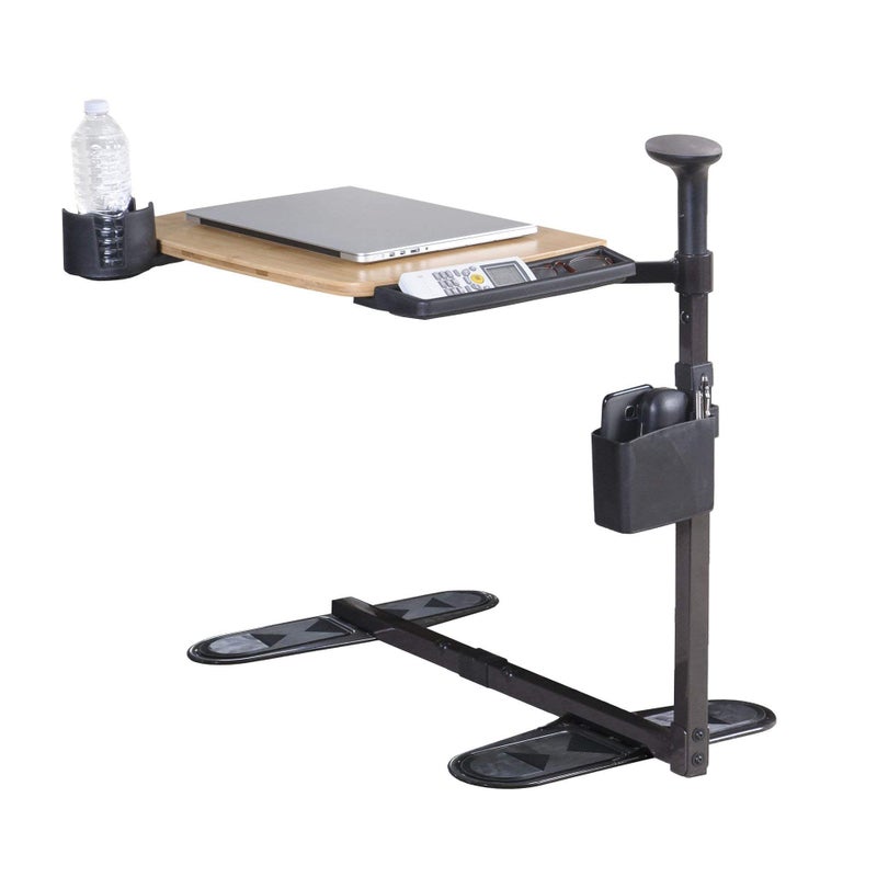 Signature Life Signature Life Independence Tray Table Bamboo Swivel TVTray Adjustable LaptopTable with Ergonomic Stand Assist Safety Handle Independent Living Aid 