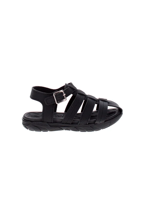 Molekinho Molekinho Infant Boys Sandals With Back Strap Black | Made In Brazil