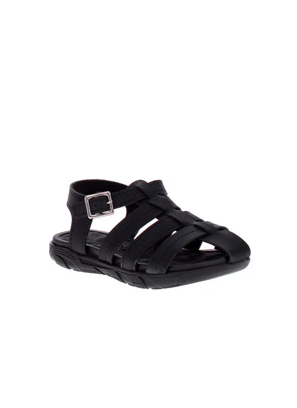 موليكينهو Molekinho Infant Boys Sandals With Back Strap Black | Made In Brazil