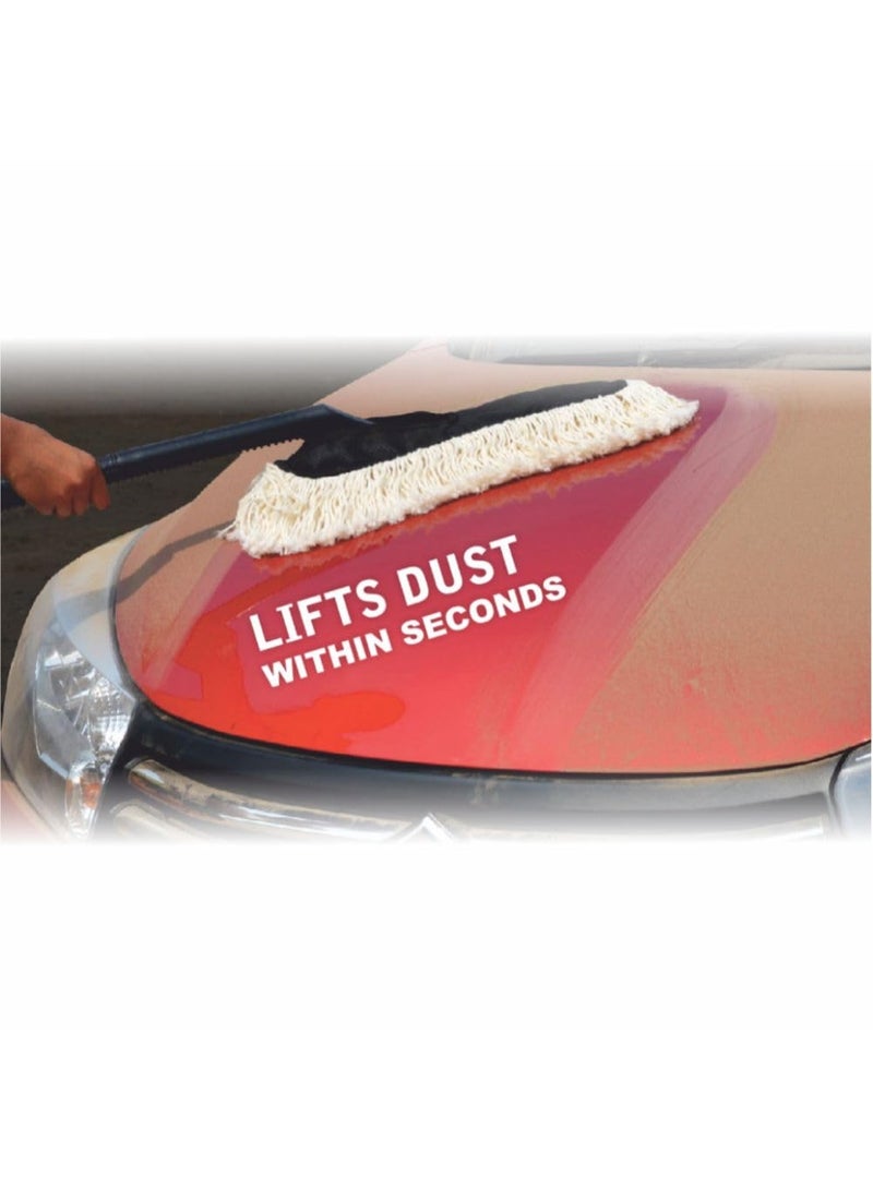 Jopasu Car Duster Brush and 380 GSM Microfibre Cloth Combo Pack for Car Care Cleaning & Dusting. Removes Dry Dust Without Scratching The Surface. - Image 2