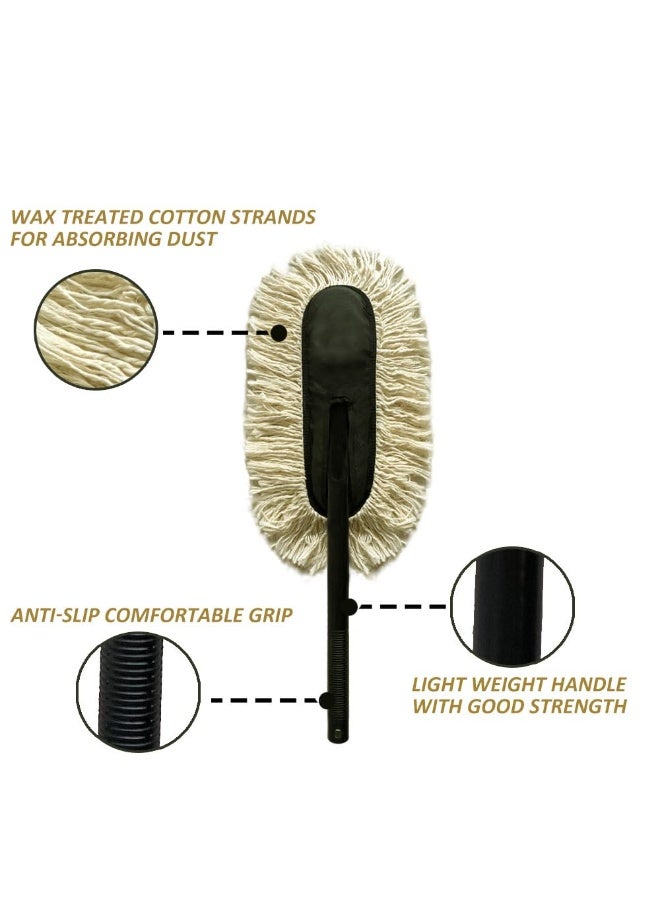 Jopasu Car Duster Brush and 380 GSM Microfibre Cloth Combo Pack for Car Care Cleaning & Dusting. Removes Dry Dust Without Scratching The Surface. - Image 3